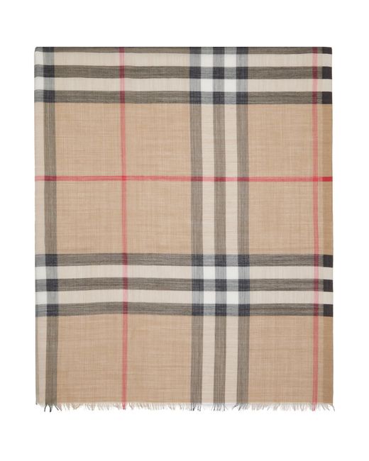 Burberry Multicolor Wide Check Wool Silk Scarf