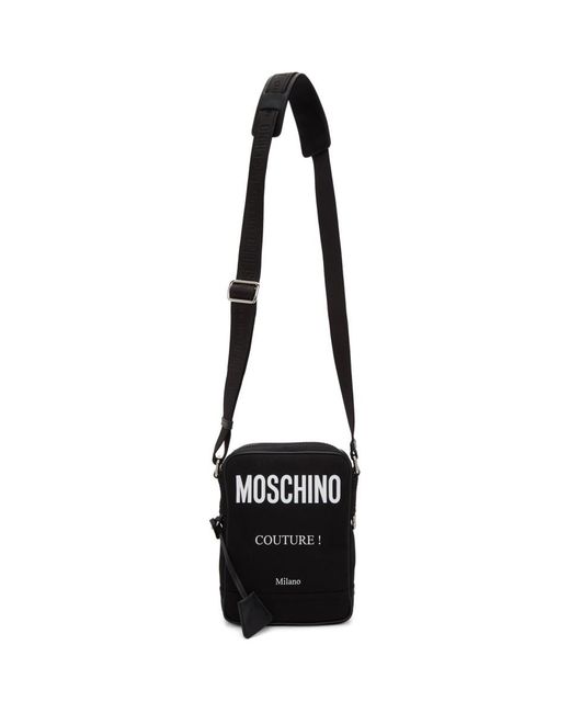 Moschino Black Couture Messenger Bag for men