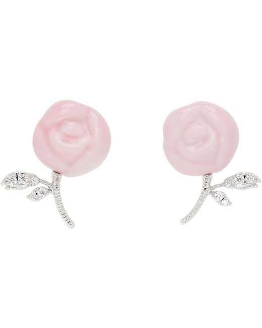 ShuShu/Tong Black Yvmin Edition Ceramics Rose Earrings