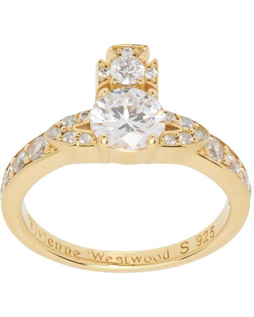 Vivienne Westwood Metallic Gold Ismene Ring for men