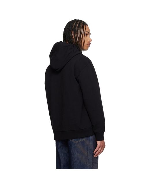 MM6 by Maison Margiela Black Logo Patch Hoodie for men