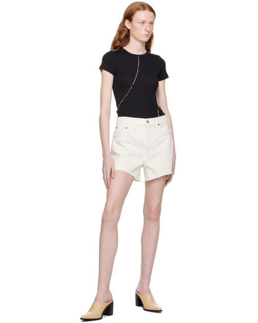 Re/done Multicolor Off-white 90s Low Slung Denim Shorts