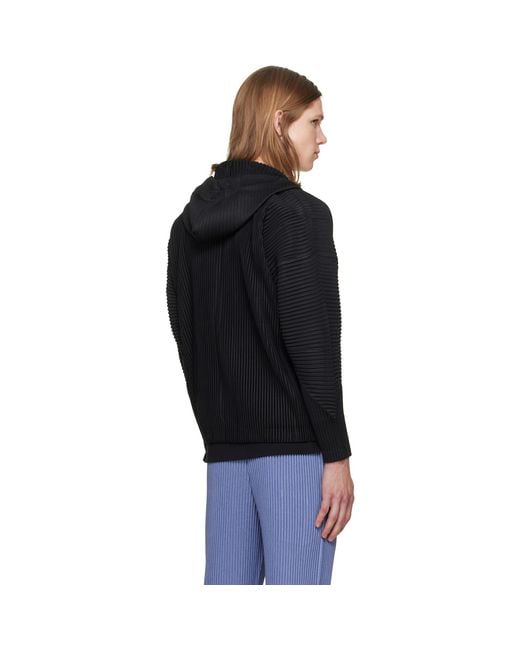 Homme Plissé Issey Miyake Black July Monthly Colors Blouson Hoodie for men