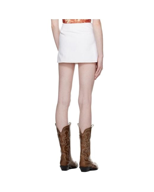 Ganni Multicolor White Wrap Miniskirt