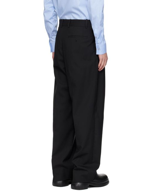 Wooyoungmi Black Semi-wide Trousers for men