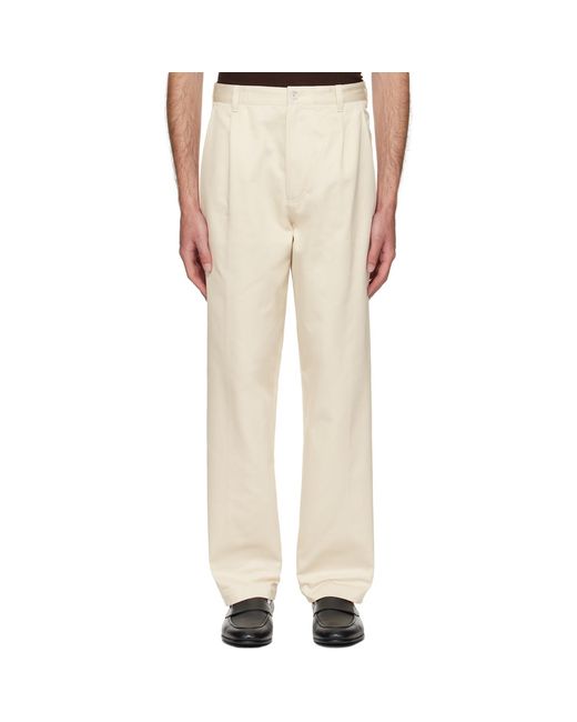 Boss Natural Off- Relaxed-Fit Cropped Trousers for men
