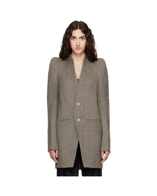 Rick Owens Brown Tower Metro Blazer
