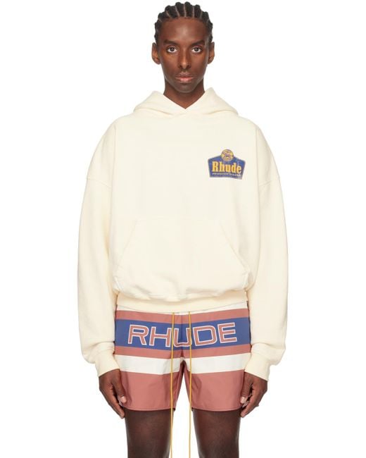 Rhude Multicolor Ssense Exclusive Off-white 'grand Cru' Hoodie for men