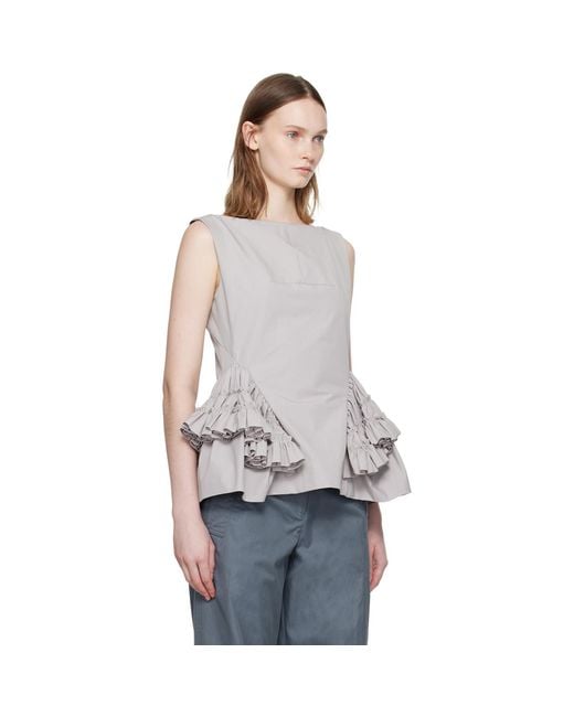 Dries Van Noten Black Ruffled Top