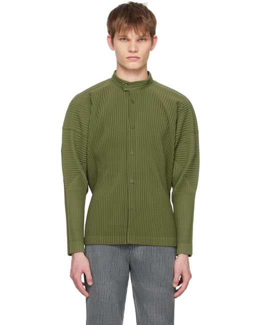 Homme Plissé Issey Miyake Green Homme Plissé Issey Miyake Khaki Monthly Color March Shirt for men