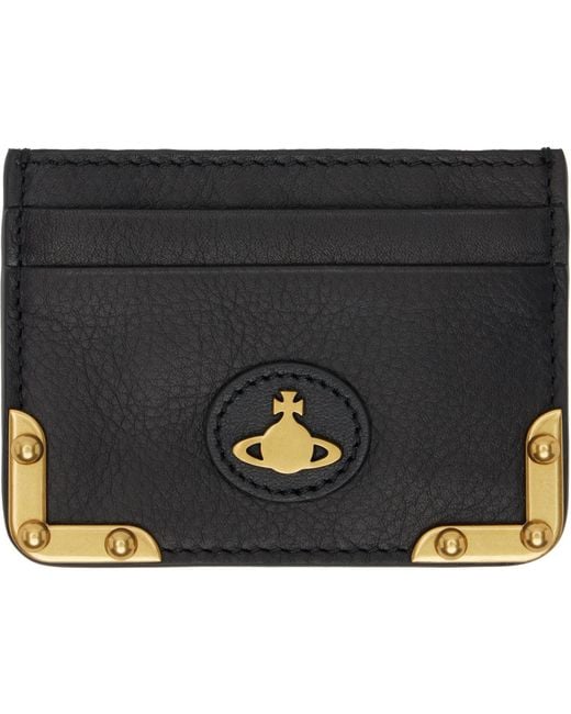 Vivienne Westwood Black Flat Orb Card Holder for men