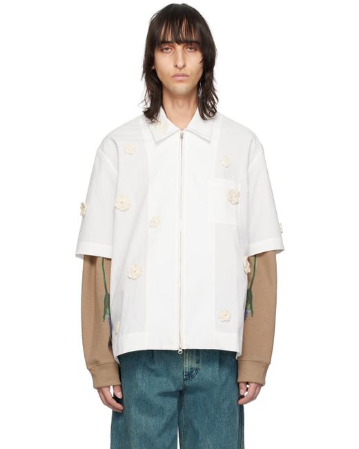 Song For The Mute White Appliqué Shirt for men