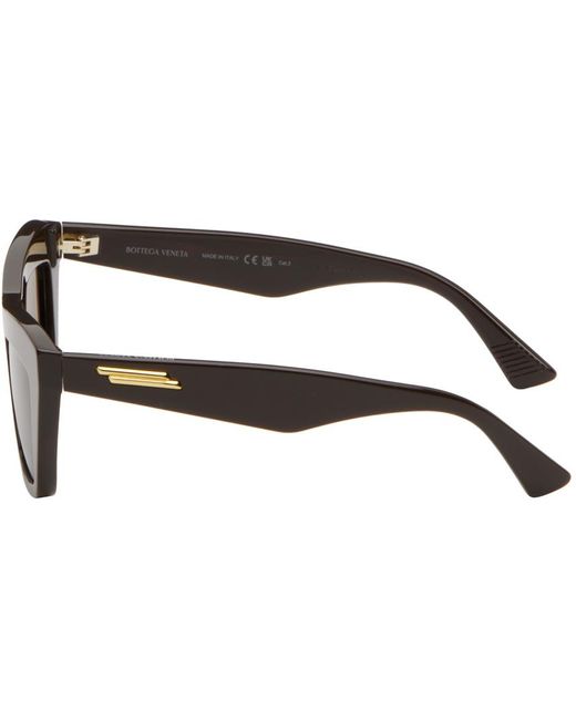 Bottega Veneta Black Brown Cat-eye Sunglasses