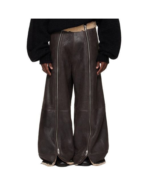 Lu'u Dan Black Ssense Exclusive Shearling Flight Pants for men