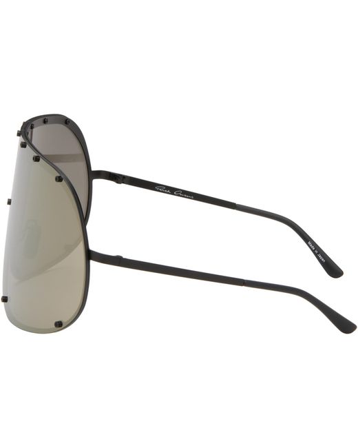 Rick Owens Black Temple Mask Sunglasses for men