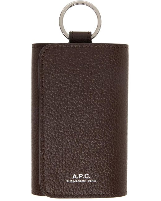 A.P.C. Brown Keycase Hiro Keychain for men