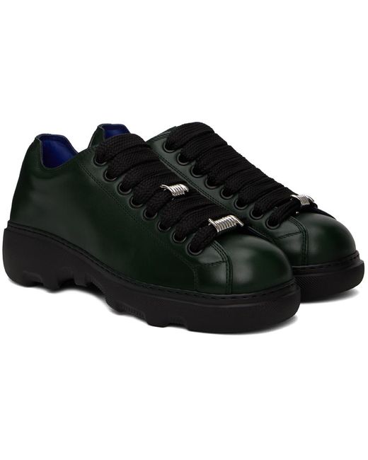 Burberry Black Leather Ranger Sneakers for men
