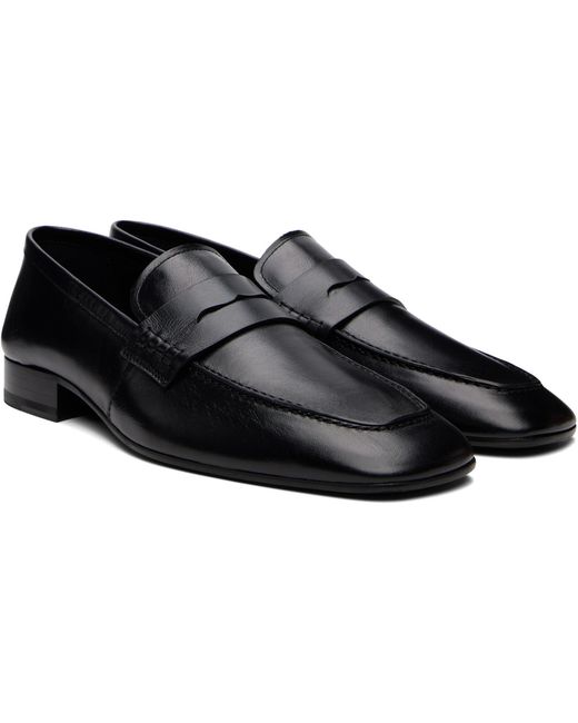 Dries Van Noten Black Leather Loafers for men