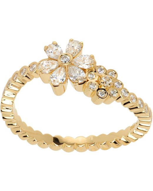 Sophie Bille Brahe Metallic Cosmos Fleur Ring