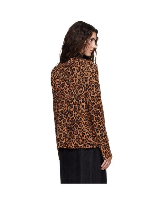 Anna Sui Brown Tan Leopard Cardigan