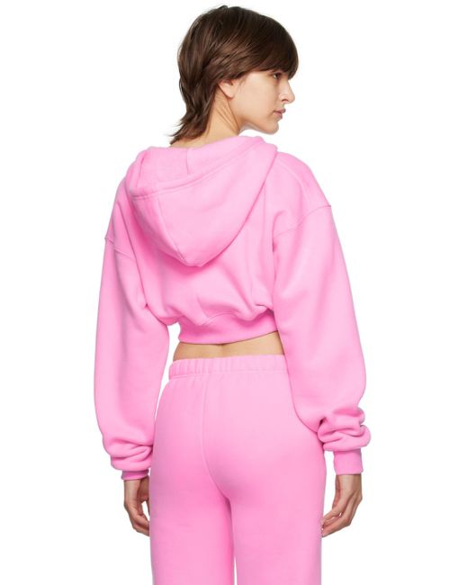 Danielle Guizio Cropped Hoodie in Pink | Lyst Canada