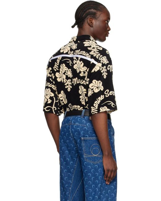 MARINE SERRE Black Jacquard Shirt for men