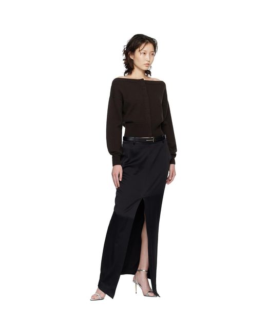 Tom Ford Black Nappa Padlock Pointy Naked Heeled Sandals