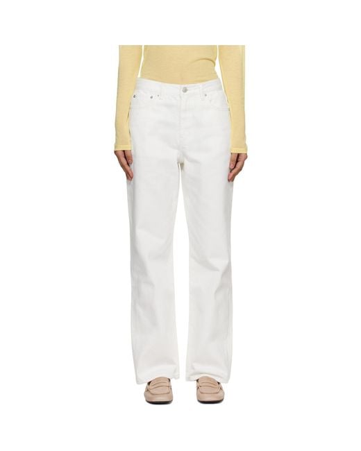 DUNST White Off- Essential Straight Full Length Jeans