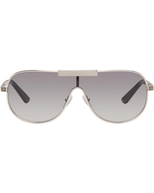 Versace Gray Greca Flow Sunglasses for men