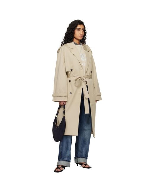Anine Bing Blue Taupe Rickie Maxi Trench Coat