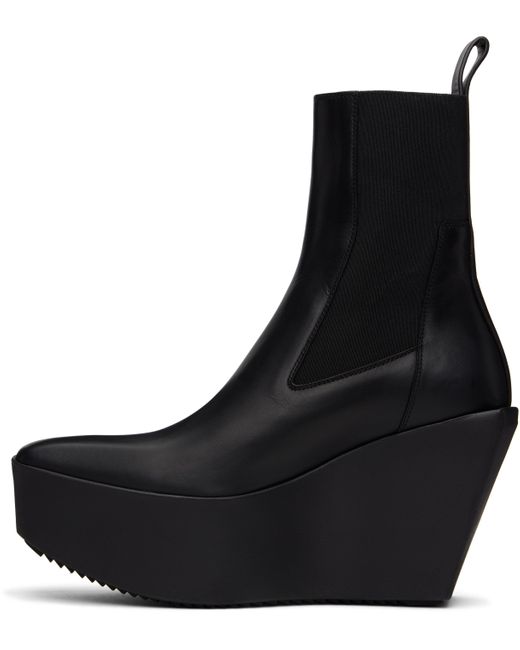 Rick Owens Black Hollywood Sliver Platform Beatle Boots for men