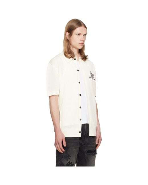 Amiri White Off- Studio' Mesh Knit Shirt for men
