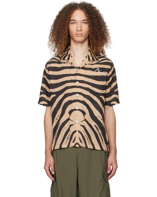 Rhude Multicolor Black & Tan Zebra Shirt for men