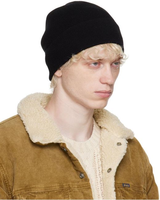 Polo Ralph Lauren Brown Black Embroidered Beanie for men