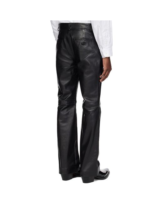 Ernest W. Baker Black Flare Leather Pants for men
