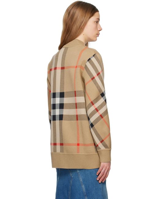 Burberry Multicolor Beige Check Cardigan