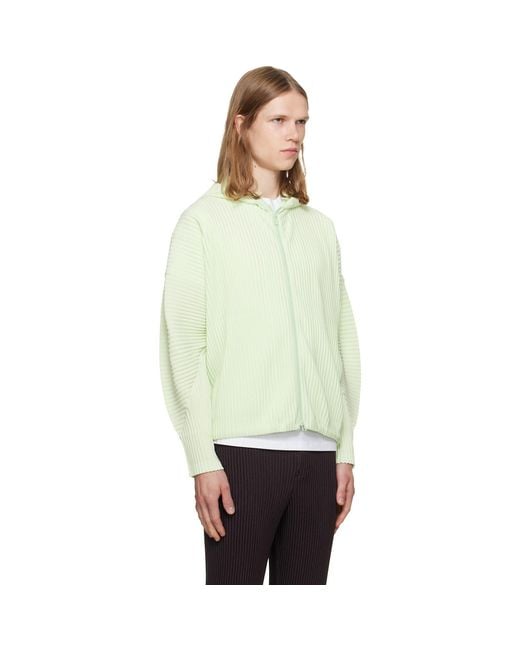 Homme Plissé Issey Miyake Green Monthly Colors July Hoodie for men
