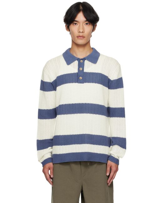 Holzweiler Blue Elio Striped Polo for men