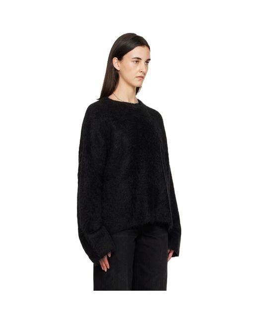Totême Black Boxy Alpaca Knit Sweater