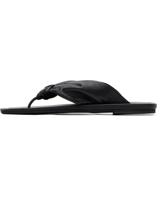 Loulou de Saison Black Agora Nappa Leather Flip-Flops
