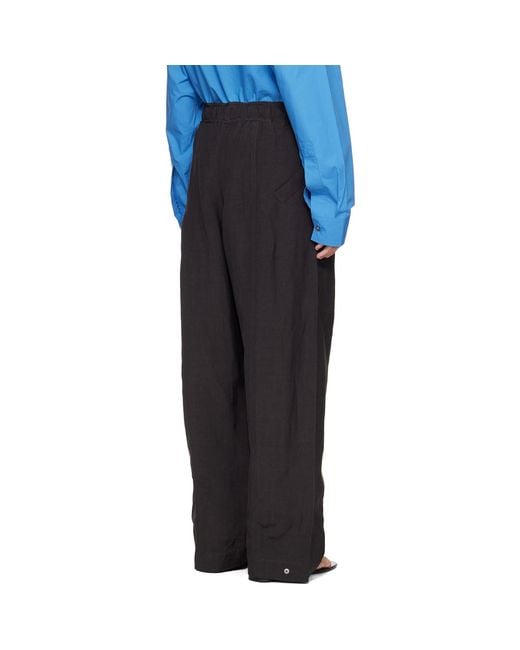 Studio Nicholson Blue Calvo Belted Trousers