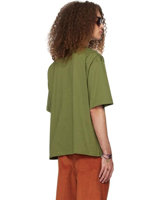 Marni Green Dripping Flower T-shirt for men