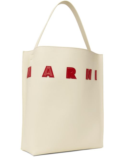 Marni Multicolor Off-white Leather Museo Patches Tote for men