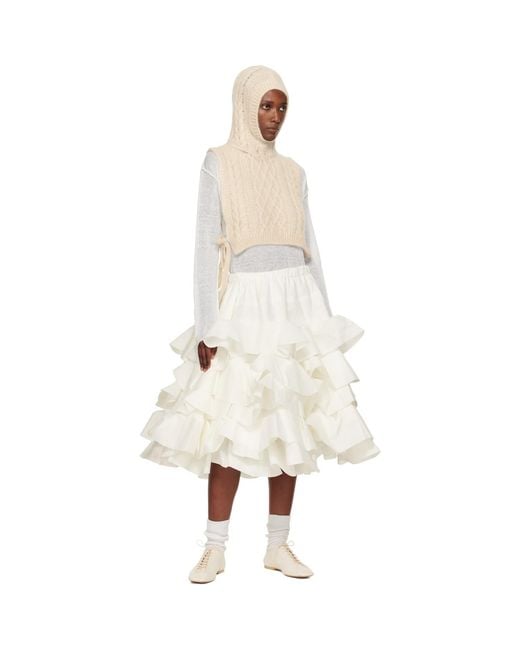 Tao Comme Des Garçons Natural Off- Hooded Wool Vest