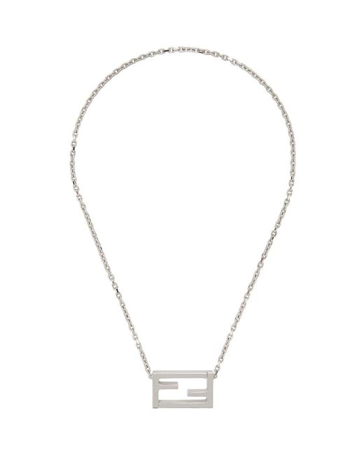 Fendi Silver Forever Necklace in Metallic for Men - Lyst
