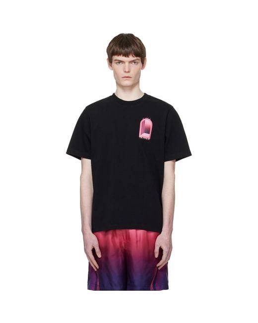 Casablanca Black Arches Short Sleeve T‑Shirt for men