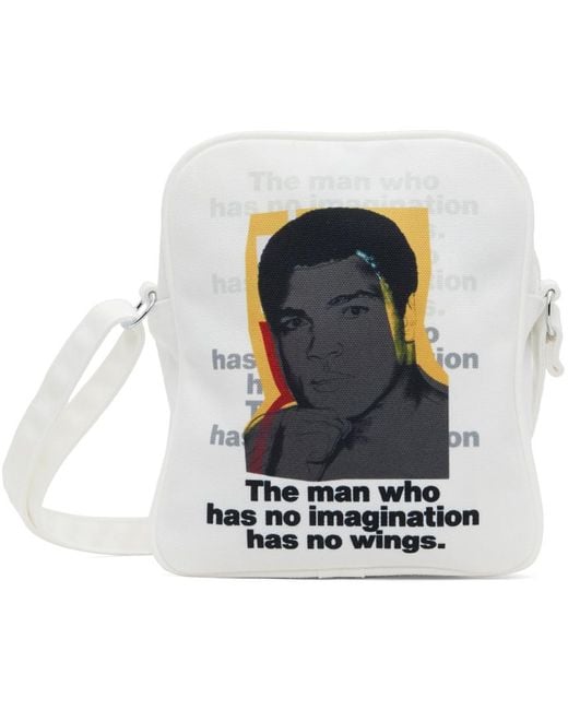 Comme des Garçons Blue Comme Des Garçons Shirt White Andy Warhol Print Messenger Bag for men