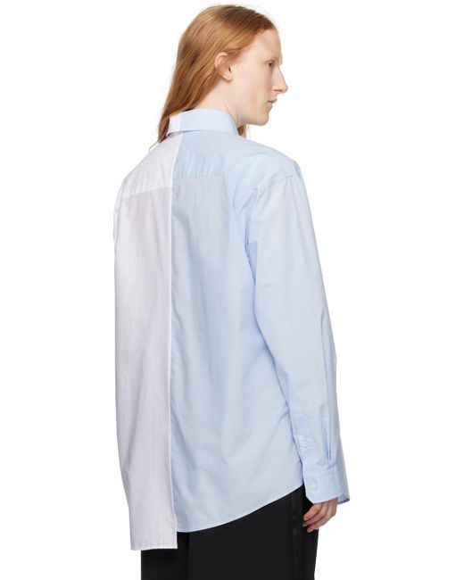 MM6 by Maison Martin Margiela Blue & White Asymmetrical Shirt