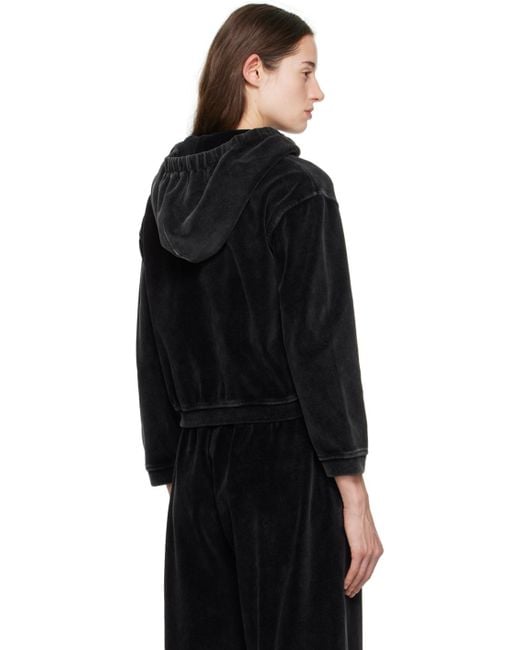 T By Alexander Wang Black Shrunken Hoodie