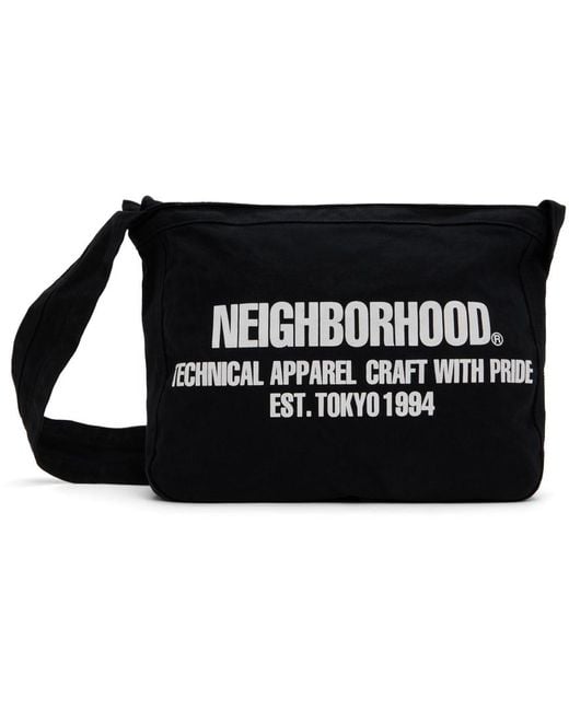 Neighborhood Black Newspaper Bag for men